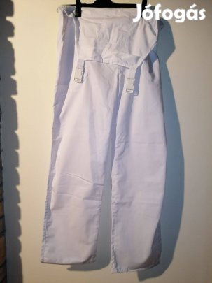 Fehér kantáros oldalzsebes nadrág kertésznadrág