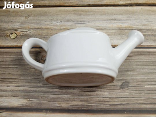 Fehér kerámia locsoló kanna dísz dekoráció 30cm