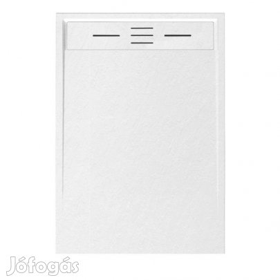 Fehér kőhatású zuhanytálca 80 x 110 cm + ajándék szifonkészlet | Well