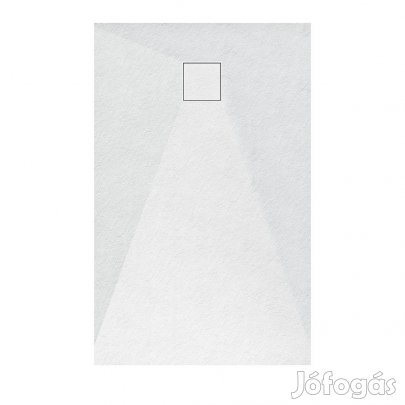 Fehér kőhatású zuhanytálca 80 x 130 cm + ajándék szifonkészlet | Well