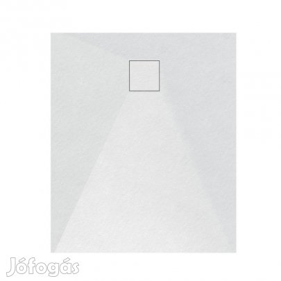 Fehér kőhatású zuhanytálca 80 x 90 cm + ajándék szifonkészlet | Wella