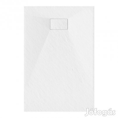 Fehér kőhatású zuhanytálca 90 x 120 cm + ajándék szifonkészlet | Well