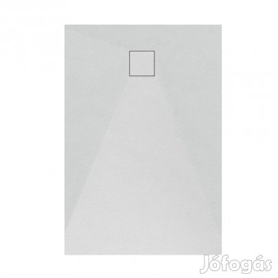 Fehér kőhatású zuhanytálca 90 x 130 cm + ajándék szifonkészlet | Well
