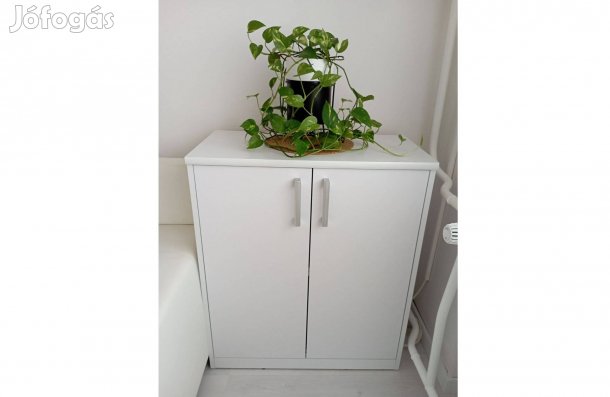 Fehér komód 2 ajtós polcos kisszekrény eladó - Szeged