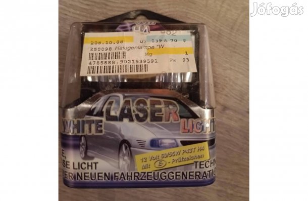 Fehér lézerfényű halogénlámpa H4