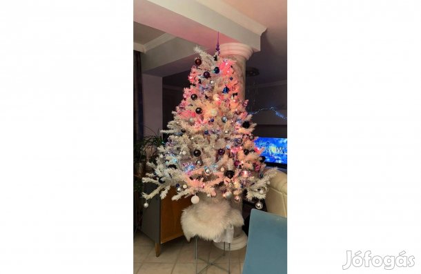 Fehér műfenyő karácsonyfa 180 cm