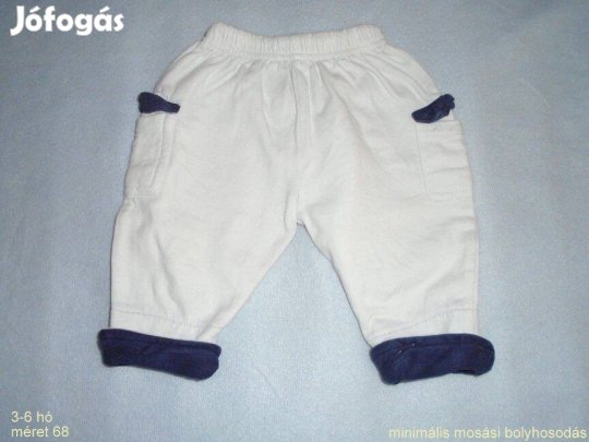 Fehér nadrág 3-6 hó (méret 68)