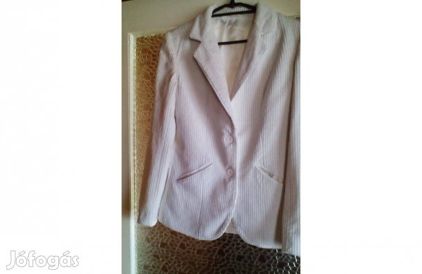 Fehér női blézer bársony, S-es méret