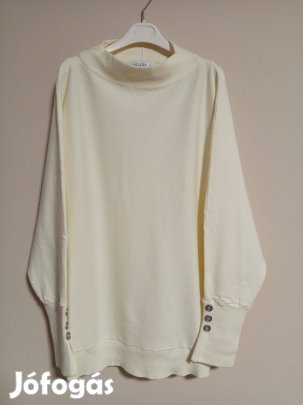 Fehér női elegáns pulóver