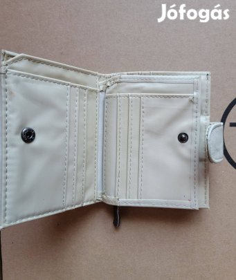 Fehér női pénztárca/pénztárca-tok patenttal, sok rekesszel, jó állapot