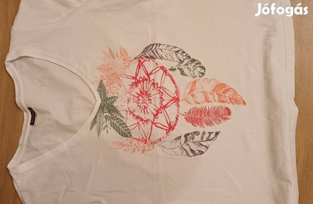Fehér női póló álomfogó mintával ( L)