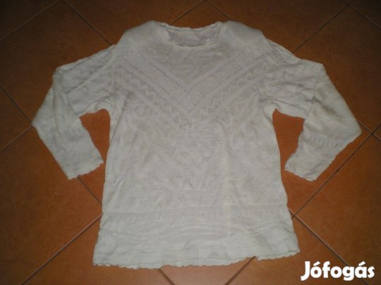Fehér női pulóver M-es M pamut és akril