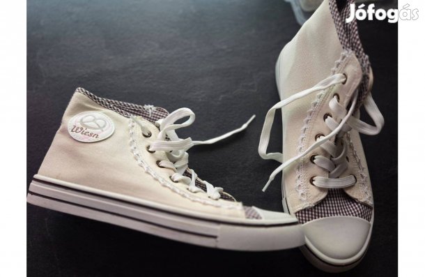 Fehér női vászon tornacipő, új 38-as