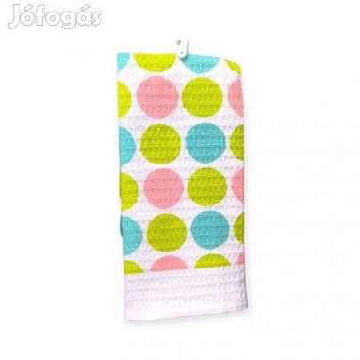 Fehér pamut konyharuha színes húsvéti pöttyökkel 60x35 cm