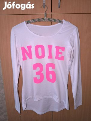 Fehér pink feliratos hosszú ujjú felső