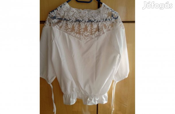 Fehér selyem blúz "M" méret