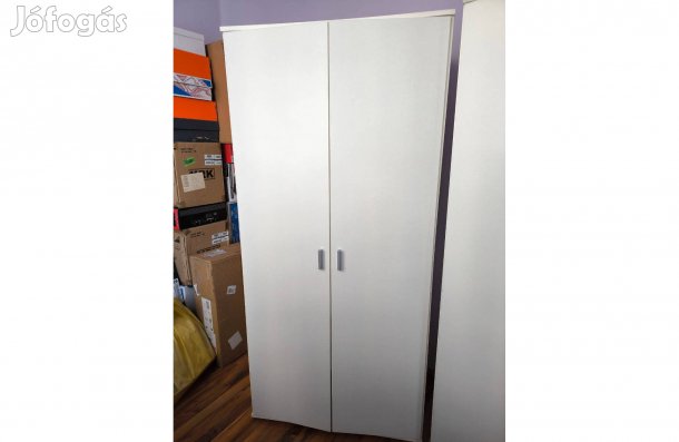 Fehér szekrény vállfás polcos