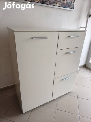 Fehér színű 1ajtós 3fiókos komód
