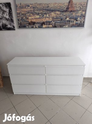 Fehér színű 6fiókos komód