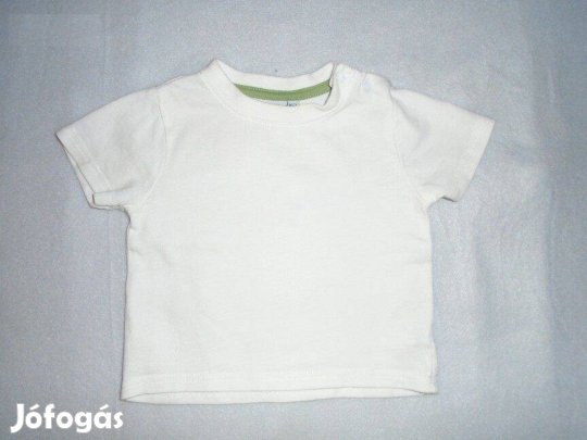 Fehér színű pamut póló 3-6 hó (méret 68)