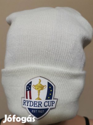 Fehér téli sapka Ryder Cup logóval selyembéléses Új