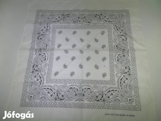 Fehér török mintás motoros kendő ( 100 % Cotton )
