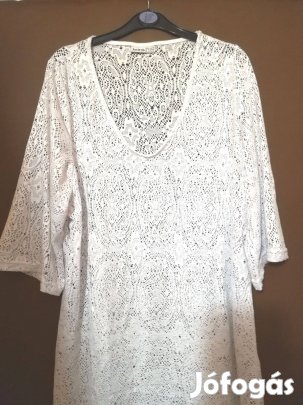 Fehér új csipke felső, hosszított,48-50-méret!/77