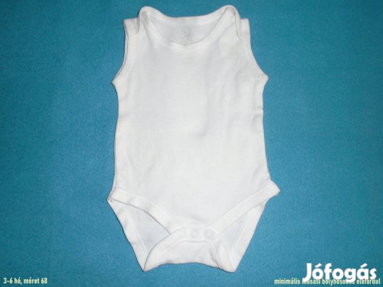 Fehér ujjatlan body 3-6 hó (méret 68)