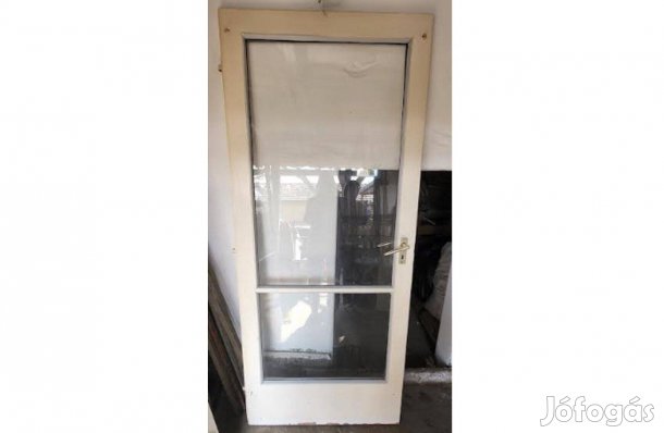 Fehér üveg ajtó bontásból