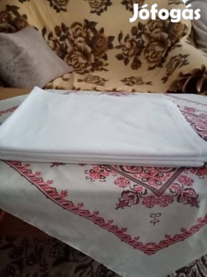 Fehér vászon pamut lepedők eladóak