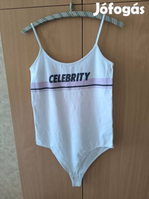 Fehér vékony pántos pamut body XL-es