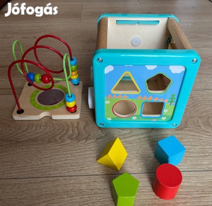 Fejlesztő játék-golyópálya, formabedobó