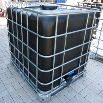Fekete 1000 literes IBC ivóvízre alkalmas!