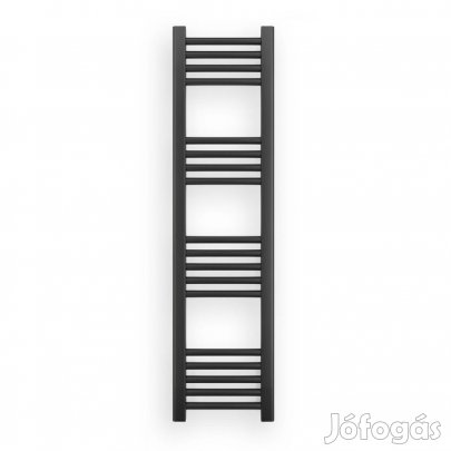 Fekete 300x1200mm törölközőszárítós fürdőszobai radiátor Welland Lux