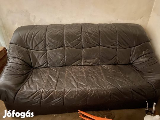 Fekete 3 Személyes bőr kanapé