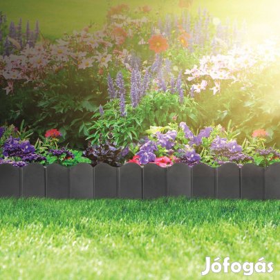 Fekete 3 méter virágágyás szegély / kerítés - 20 darab 15 x 14 cm