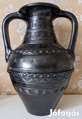 Fekete Amfora! - Magassága 39cm - Hibátlan! - Értékes Ajándék!