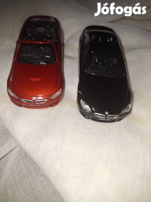 Fekete BMW M6 / Piros BMW M4 cabrio játékautó együtt