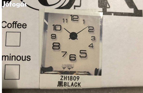 Fekete Felragasztható 3D Falióra készítő szett - 50 cm