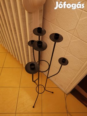 Fekete Fém Gyertyatartó 100 CM