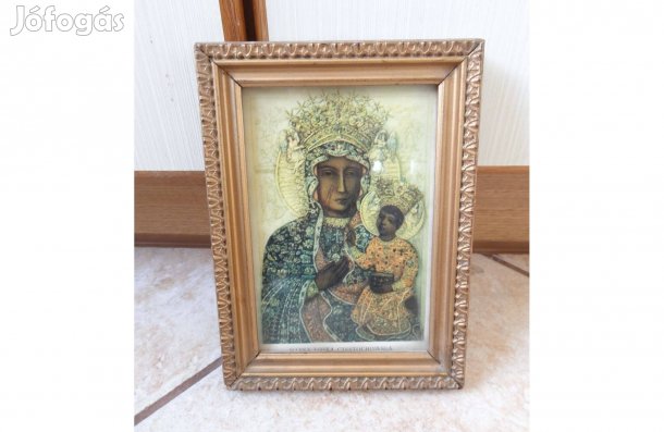 Fekete Madonna vallási keretezett print kép falra akasztható