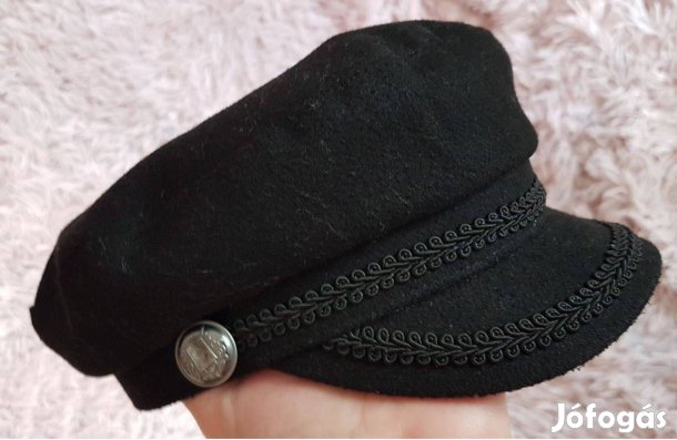 Fekete Newsboy sapka 53,5 cm unisex bakerboy H&M