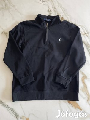 Fekete Ralph Lauren egyszerű negyed cibzáros pulóver
