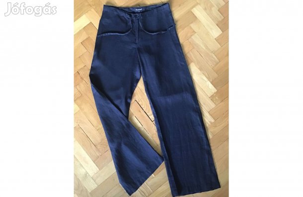 Fekete, 100% len Új, női nadrág (Egyenes szabás.) S-es