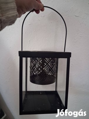 Fekete, felakasztható mécsestartó