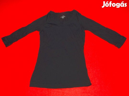 Fekete, háromnegyedes ujjú póló felső 152-es, 12 éves lányra