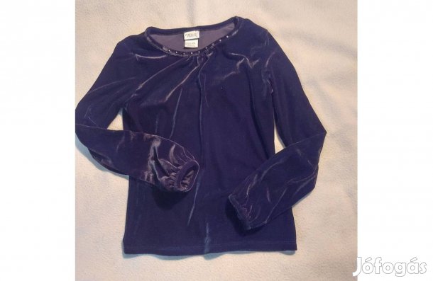 Fekete, hosszúujjú bársony felső 6 éves kislánynak