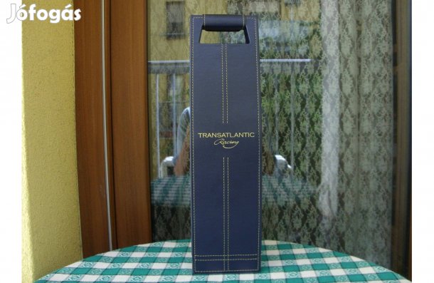 Fekete, műbőr üvegtartó, palacktartó, palack tartó