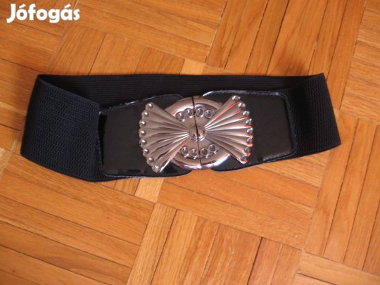Fekete, széles női gumi öv