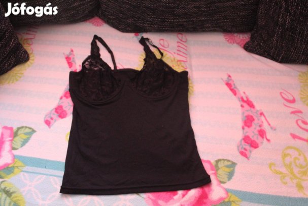 Fekete atleta, fehernemu, csipkes diszitessel, Uj, 85 C, 42